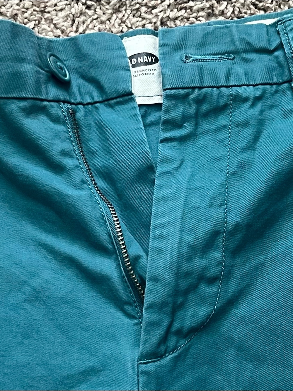 Old Navy Teal/Grey Flat-Front Chino Shorts set, like new - Picture 10 of 15